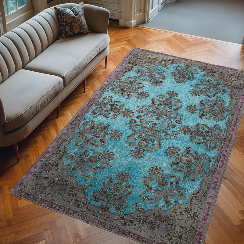 Hand Carved Over-Dyed Rug - 6' 7" x 10' 6" (79" x 126") - K0051559