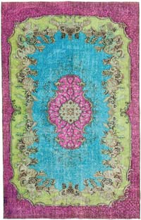 El Oyması Boyalı Halı - 198 cm x 315 cm