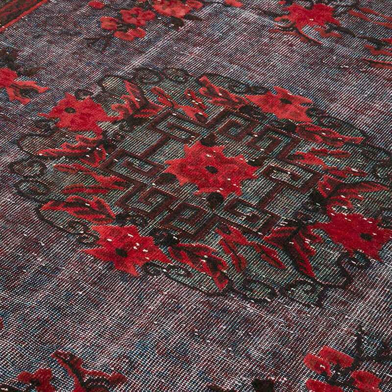 Yeşil El Oyması Boyalı Halı - 196 cm x 302 cm - K0051561