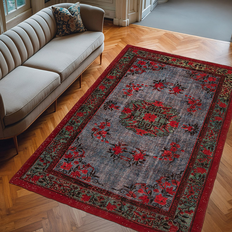 El Oyması Boyalı Halı - 196 cm x 302 cm - K0051561