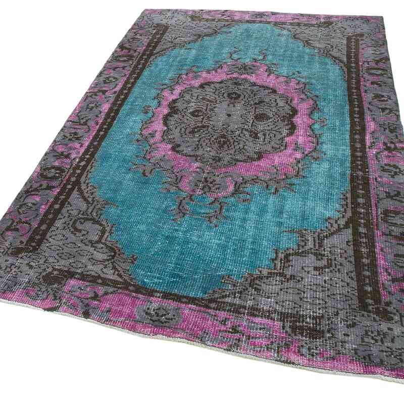 Gri El Oyması Boyalı Halı - 152 cm x 236 cm - K0051581