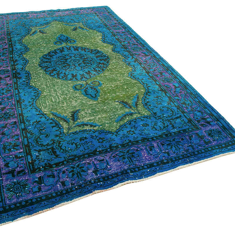 Yeşil El Oyması Boyalı Halı - 188 cm x 320 cm - K0051599