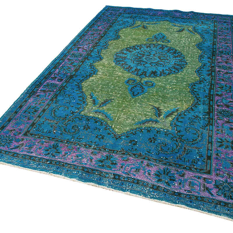 Yeşil El Oyması Boyalı Halı - 188 cm x 320 cm - K0051599
