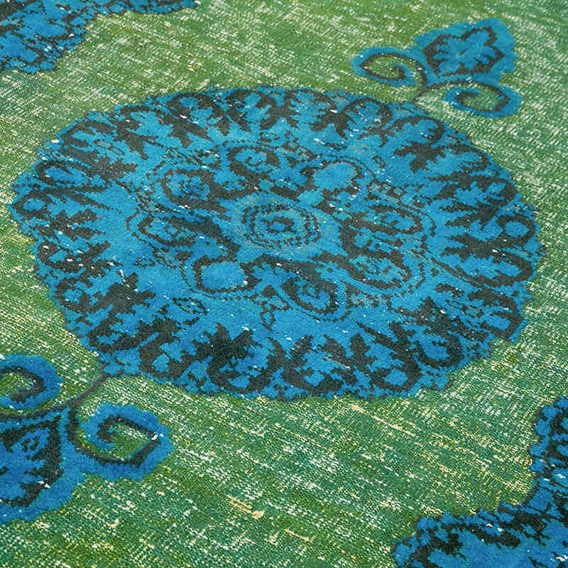 Yeşil El Oyması Boyalı Halı - 188 cm x 320 cm - K0051599