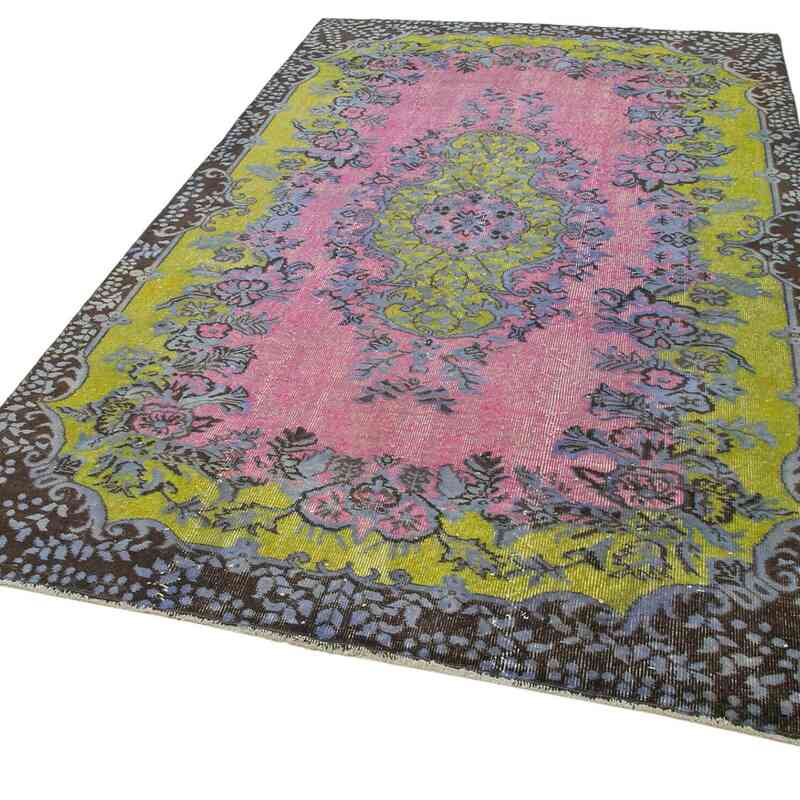 Pembe El Oyması Boyalı Halı - 172 cm x 280 cm - K0051604