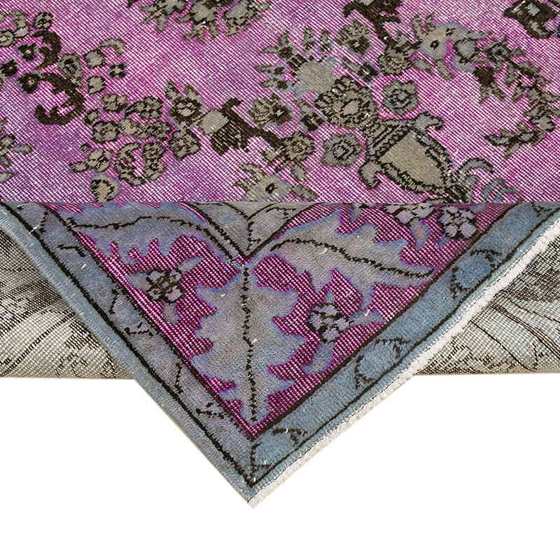 Azul Oscuro Alfombra Tallada a Mano Sobre Teñida - 175 cm x 278 cm - K0051617