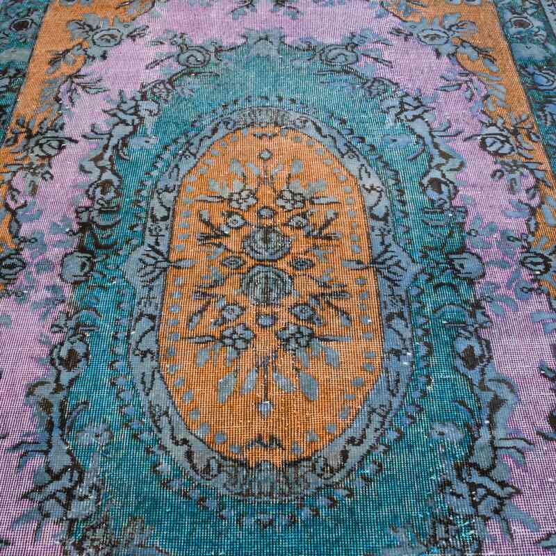 Orange Hand Carved Over-Dyed Rug - 5' 8" x 9' 8" (68 in. x 116 in.) - K0051636