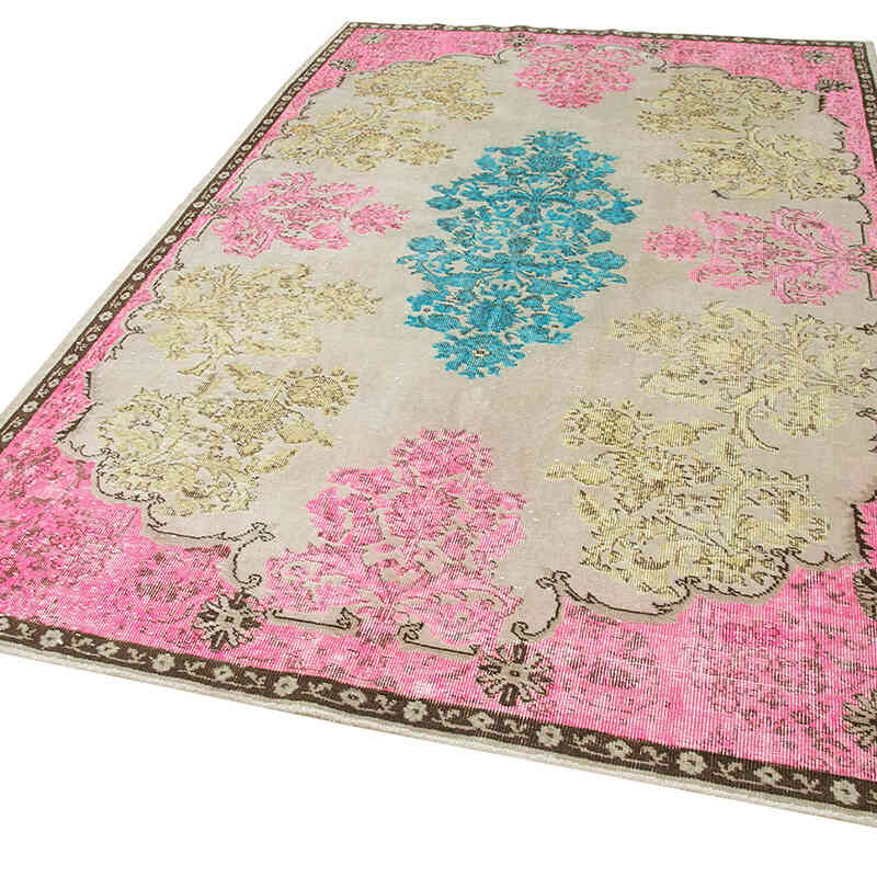 Lacivert El Oyması Boyalı Halı - 190 cm x 290 cm - K0051658
