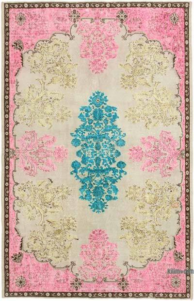 Lacivert El Oyması Boyalı Halı - 190 cm x 290 cm