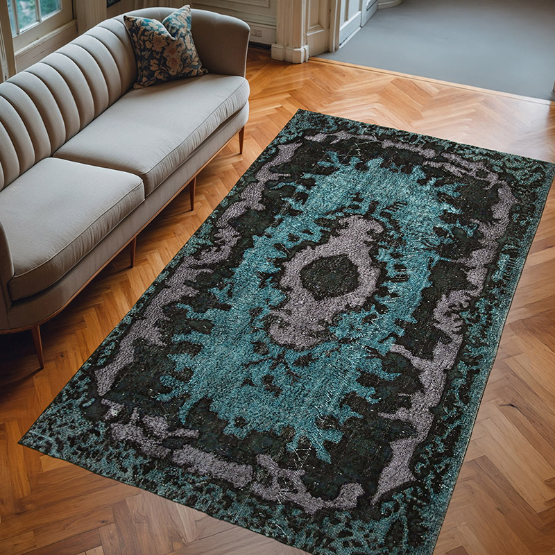 Alfombra Tallada a Mano Sobre Teñida - 175 cm x 292 cm - K0051659
