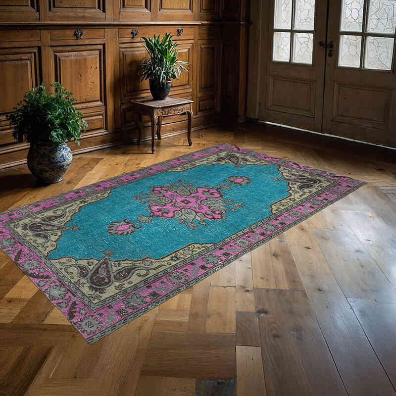 Hand Carved Over-Dyed Rug - 5'  x 8' 8" (60" x 104") - K0051660