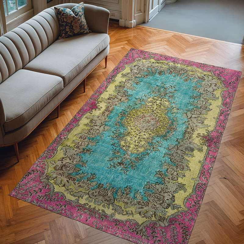 Alfombra Tallada a Mano Sobre Teñida - 158 cm x 273 cm - K0051663
