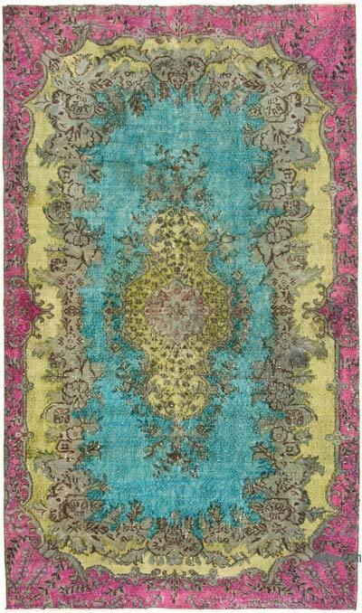 Pembe El Oyması Boyalı Halı - 158 cm x 273 cm
