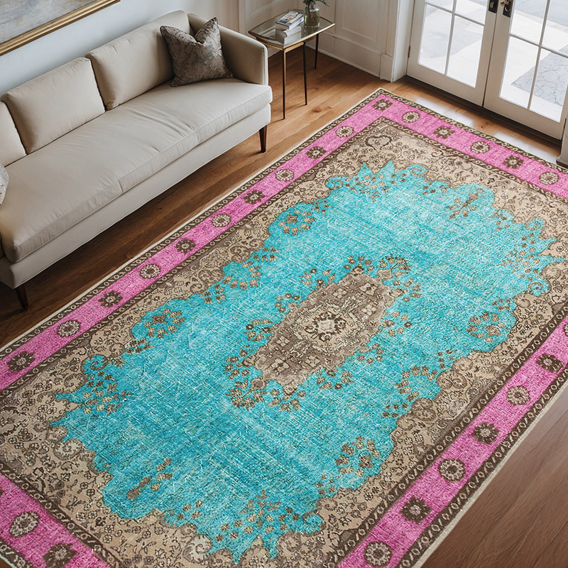 Fuşya El Oyması Boyalı Halı - 209 cm x 326 cm - K0051678