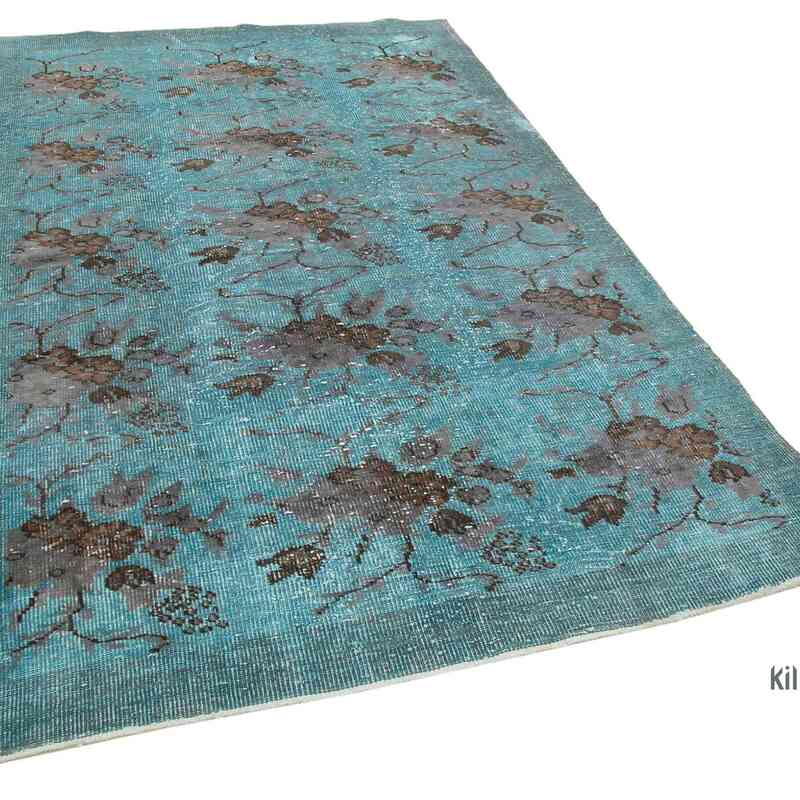 Brown Hand Carved Over-Dyed Rug - 5' 5" x 8' 8" (65 in. x 104 in.) - K0051692