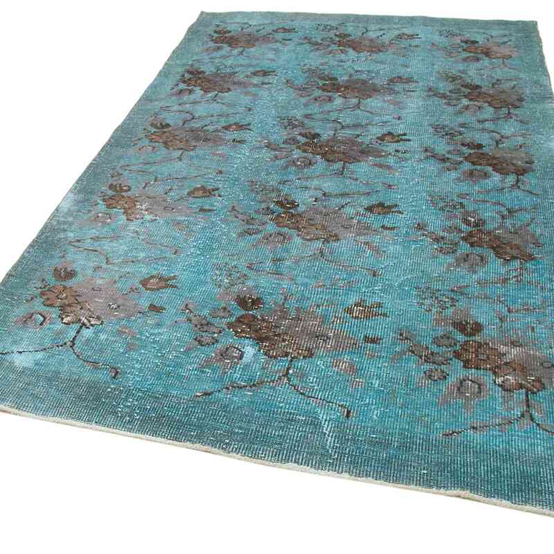 Brown Hand Carved Over-Dyed Rug - 5' 5" x 8' 8" (65 in. x 104 in.) - K0051692