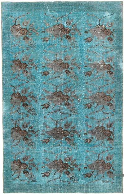 Kahverengi El Oyması Boyalı Halı - 166 cm x 264 cm