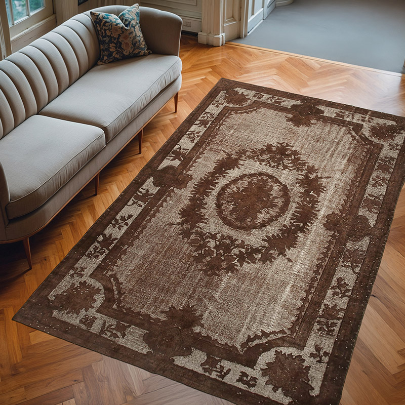 Hand Carved Over-Dyed Rug - 6' 5" x 10' 3" (77" x 123") - K0051733