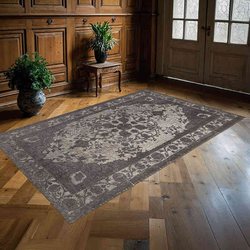 Alfombra Tallada a Mano Sobre Teñida - 172 cm x 268 cm - K0051766
