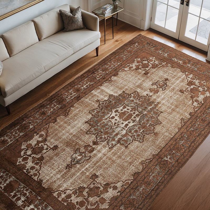 Alfombra Tallada a Mano Sobre Teñida - 204 cm x 335 cm - K0051775