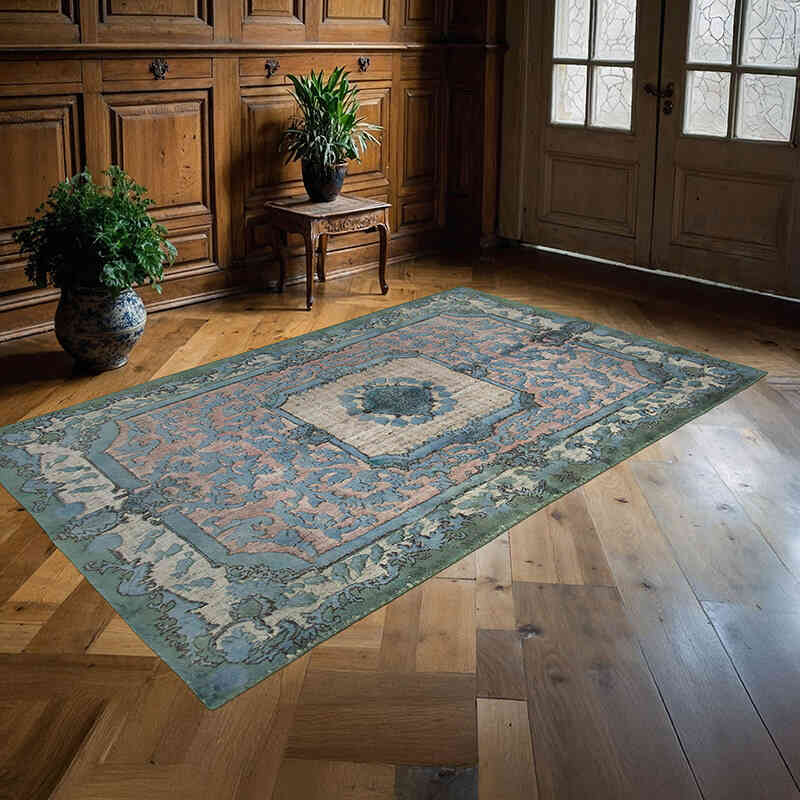 Alfombra Tallada a Mano Sobre Teñida - 157 cm x 251 cm - K0051784