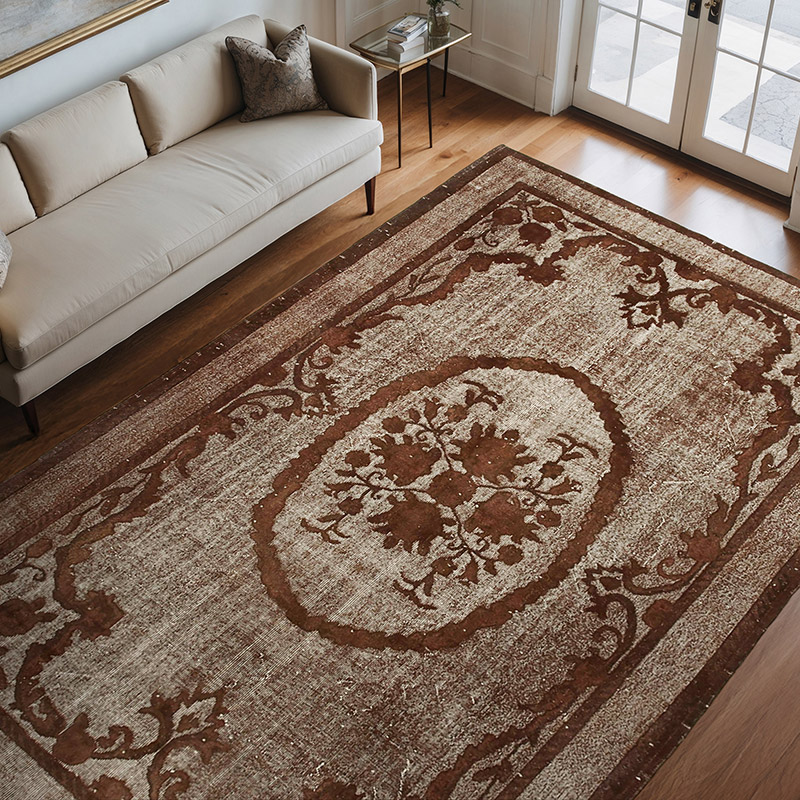 Hand Carved Over-Dyed Rug - 7'  x 10' 7" (84" x 127") - K0051787