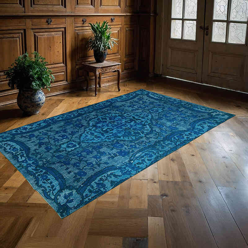 Alfombra Tallada a Mano Sobre Teñida - 161 cm x 260 cm - K0051868