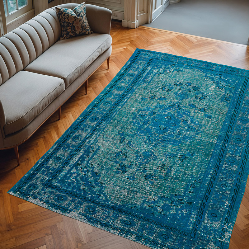 Hand Carved Over-Dyed Rug - 6' 7" x 9' 7" (79" x 115") - K0051890