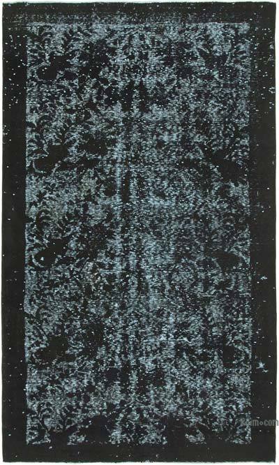 Siyah El Oyması Boyalı Halı - 170 cm x 290 cm