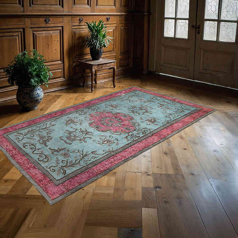 Gris Alfombra Tallada a Mano Sobre Teñida - 140 cm x 250 cm - K0051915
