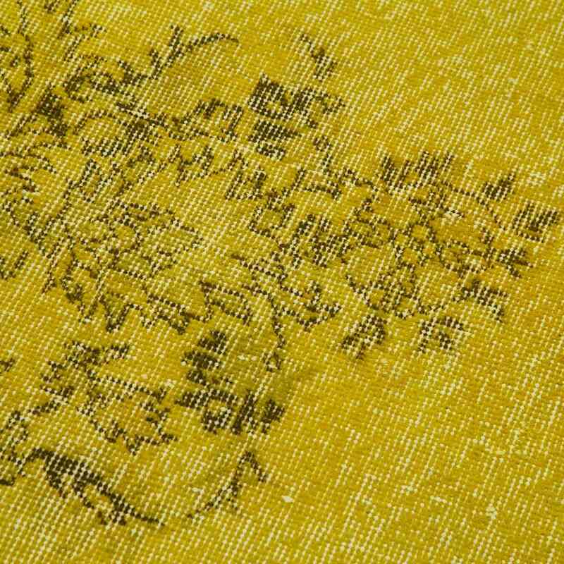 Sarı Boyalı El Dokuma Vintage Halı Yolluk - 85 cm x 337 cm - K0052131