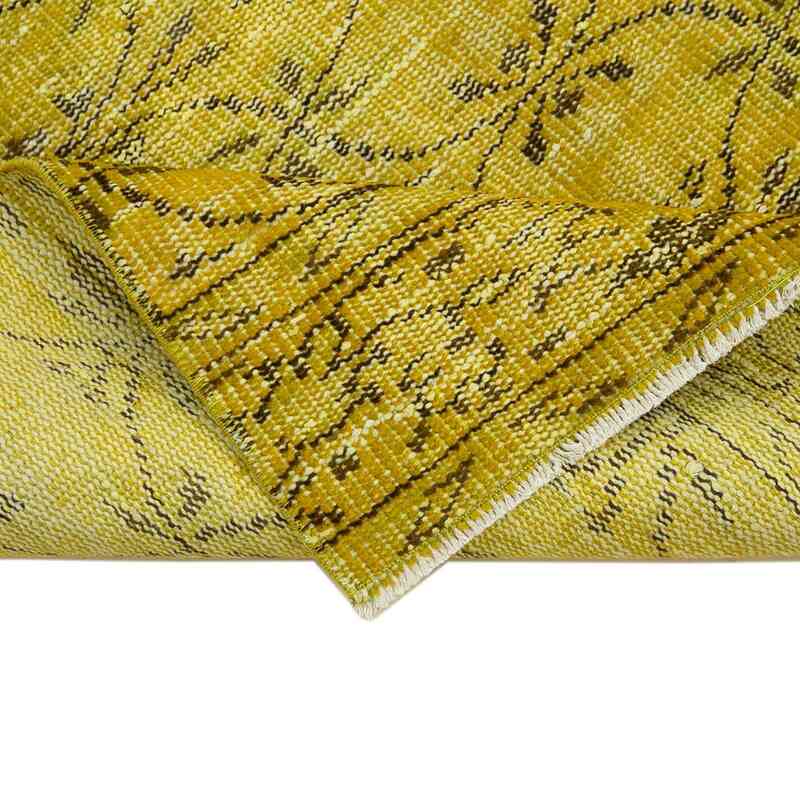 Sarı Boyalı El Dokuma Vintage Halı Yolluk - 81 cm x 284 cm - K0052139
