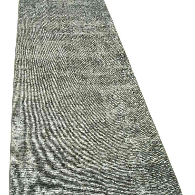 Grey Over-dyed Turkish Vintage Runner Rug - 2' 7" x 10' 1" (31 in. x 121 in.) - K0052142