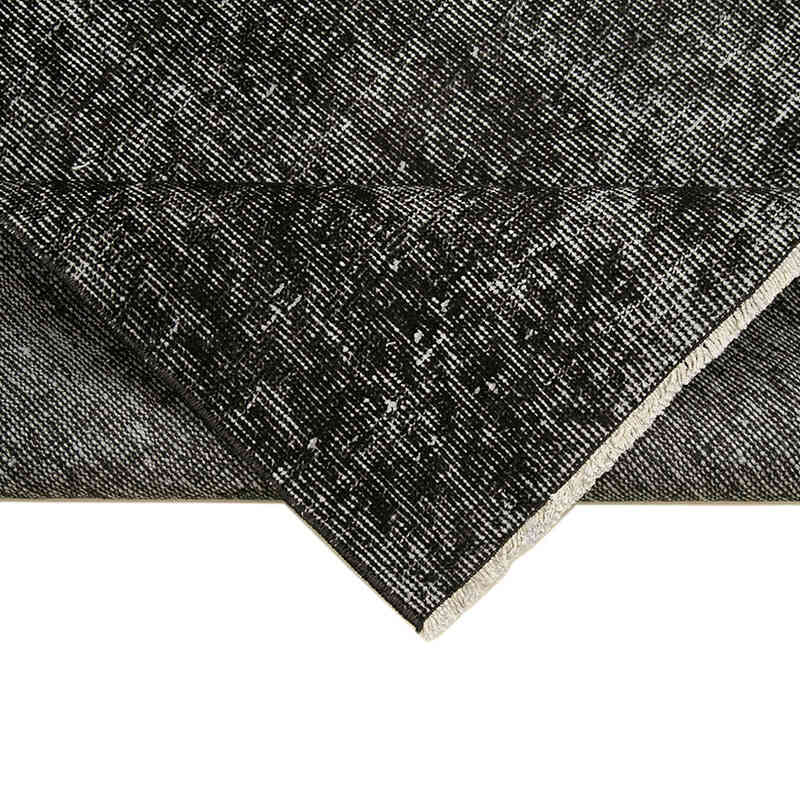 Black Over-dyed Turkish Vintage Runner Rug - 2' 11" x 9' 7" (35" x 115") - K0052148