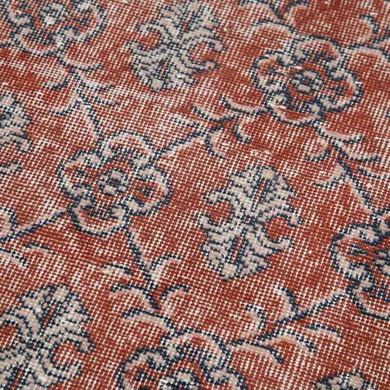 Red Over-dyed Turkish Vintage Runner Rug - 3'  x 11'  (36 in. x 132 in.) - K0052160
