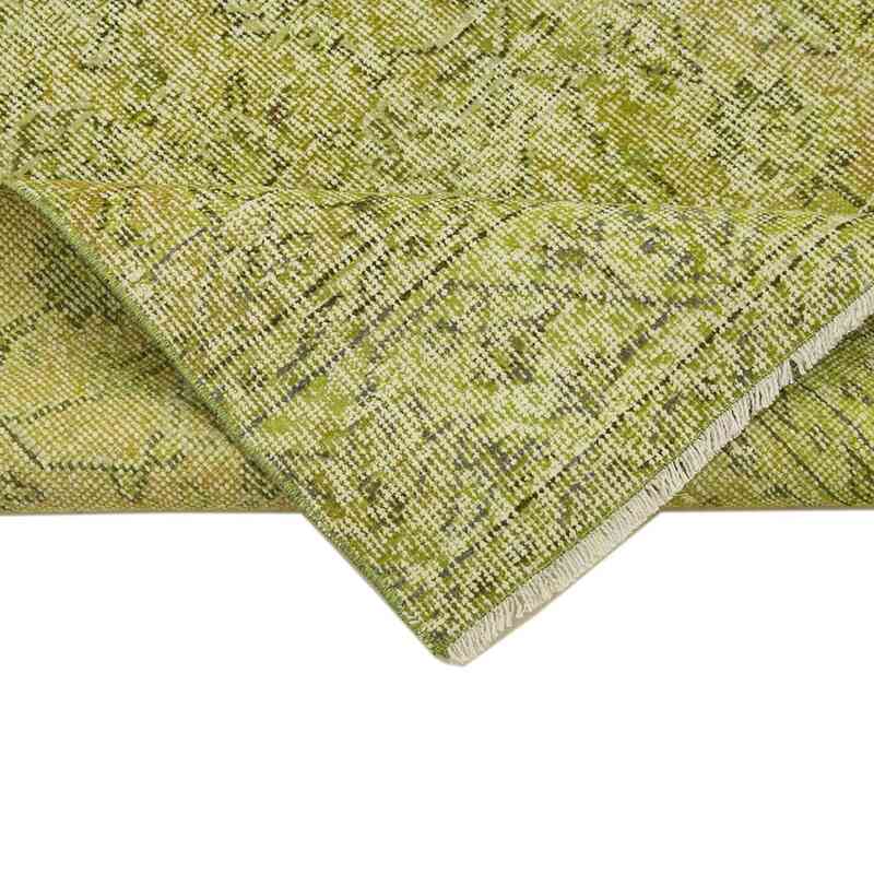 Green Over-dyed Turkish Vintage Runner Rug - 3' 2" x 12' 5" (38 in. x 149 in.) - K0052171