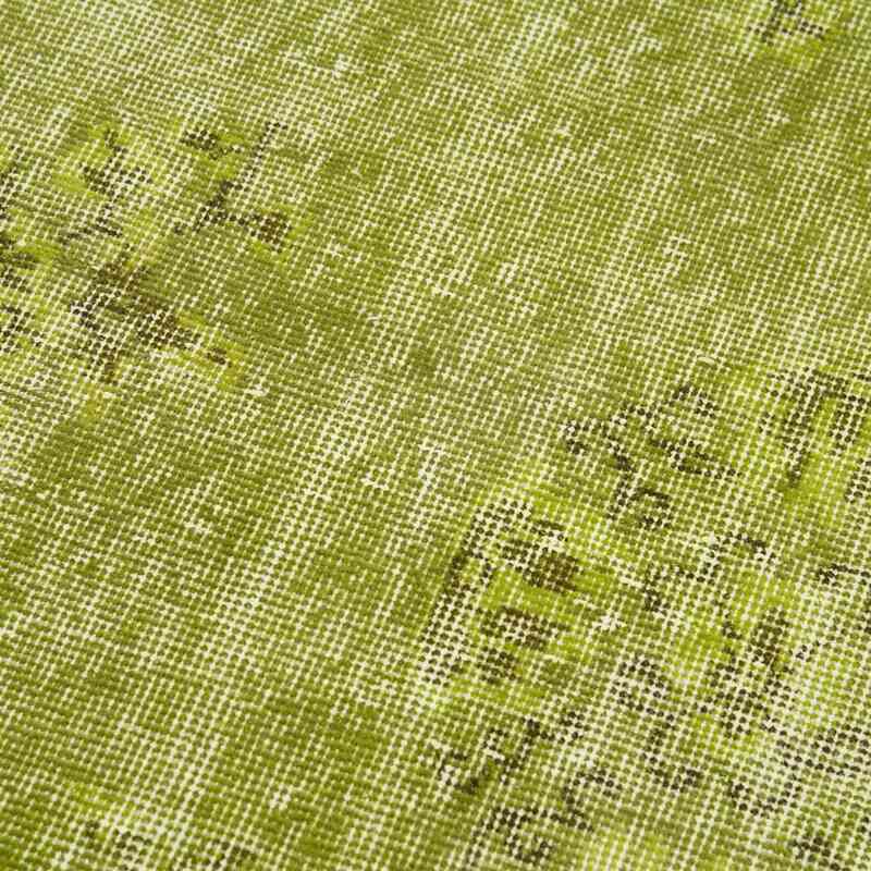 Green Over-dyed Turkish Vintage Runner Rug - 3'  x 10' 5" (36 in. x 125 in.) - K0052188