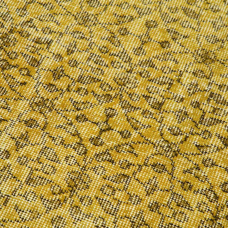 Sarı Boyalı El Dokuma Vintage Halı Yolluk - 80 cm x 314 cm - K0052194