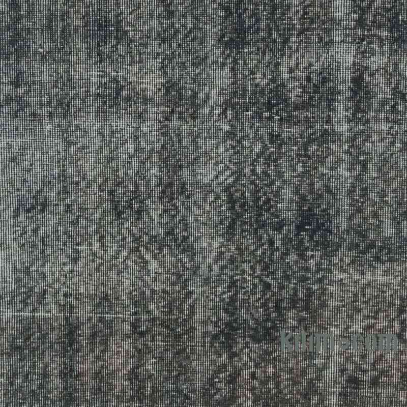 Gri Boyalı El Dokuma Vintage Halı Yolluk - 81 cm x 304 cm - K0052217