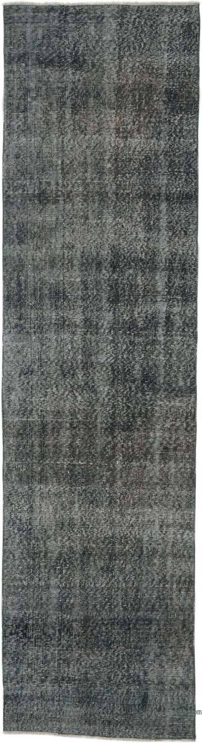 Grey Over-dyed Turkish Vintage Runner Rug - 2' 8" x 10'  (32 in. x 120 in.)