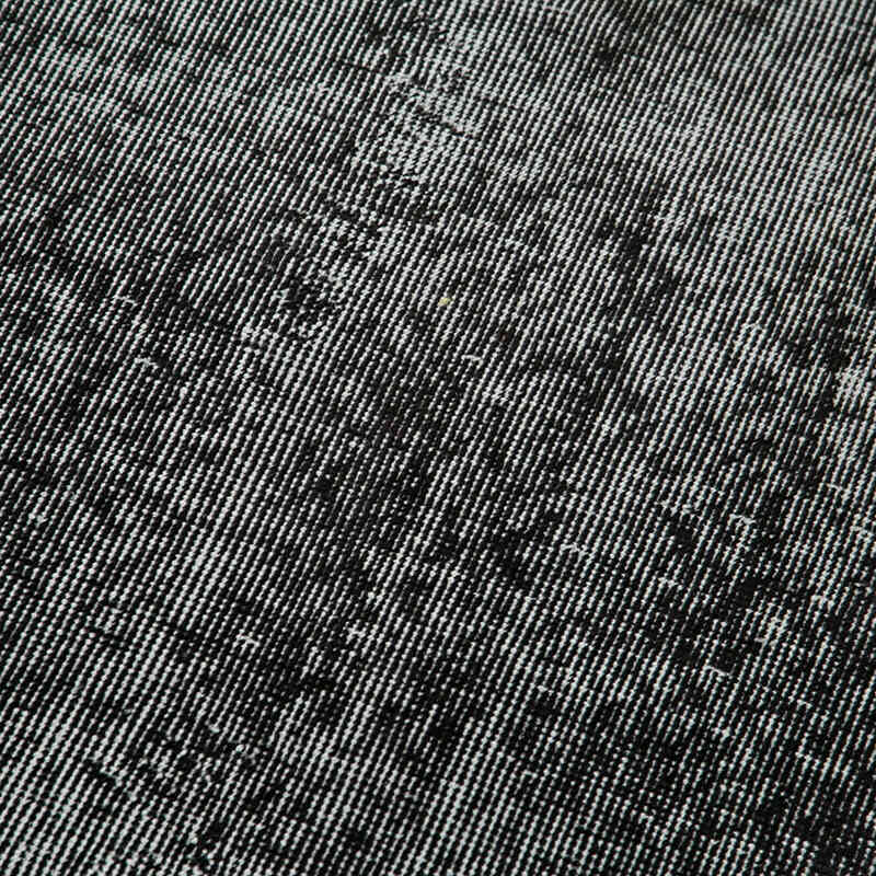 Negro Alfombra de Pasillo Turca Vintage Sobreteñida - 92 cm x 272 cm - K0052223