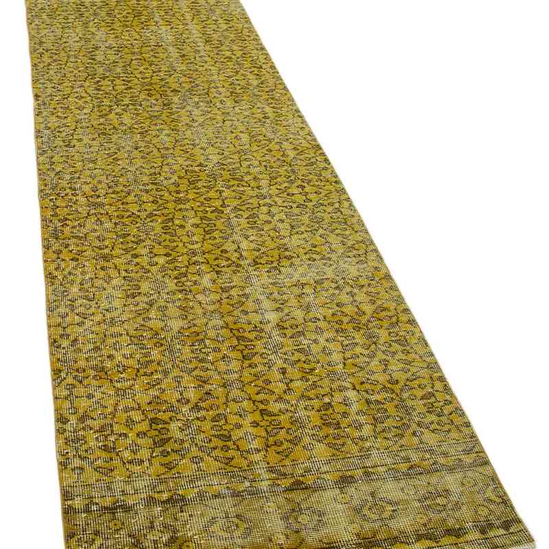 Yellow Over-dyed Turkish Vintage Runner Rug - 2' 7" x 10' 2" (31 in. x 122 in.) - K0052231