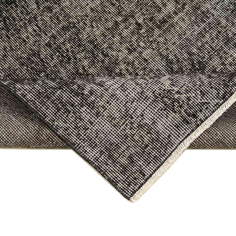 Negro Alfombra de Pasillo Turca Vintage Sobreteñida - 86 cm x 311 cm - K0052238
