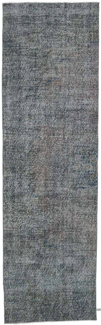 Grey Over-dyed Turkish Vintage Runner Rug - 3'  x 10' 2" (36 in. x 122 in.)