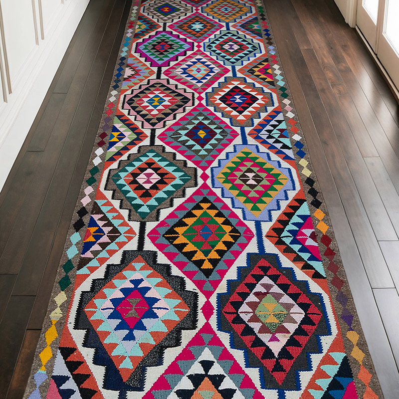 Alfombra Kilim Tribal Vintage - 124 cm x 334 cm - K0052279