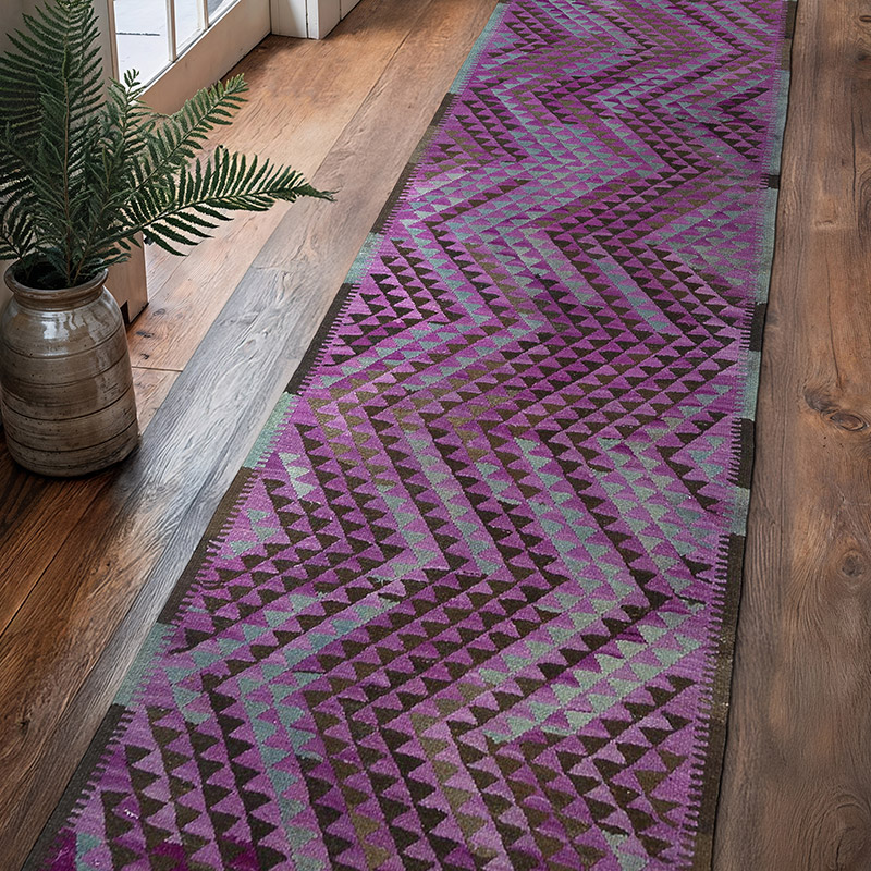 Alfombra Kilim Tribal Vintage - 99 cm x 387 cm - K0052282