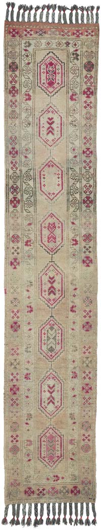 Vintage Tribal Runner Rug - 2' 9" x 14'  (33" x 168")