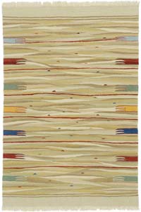 Bej Yeni Kök Boya El Dokuma Kilim - 125 cm x 183 cm