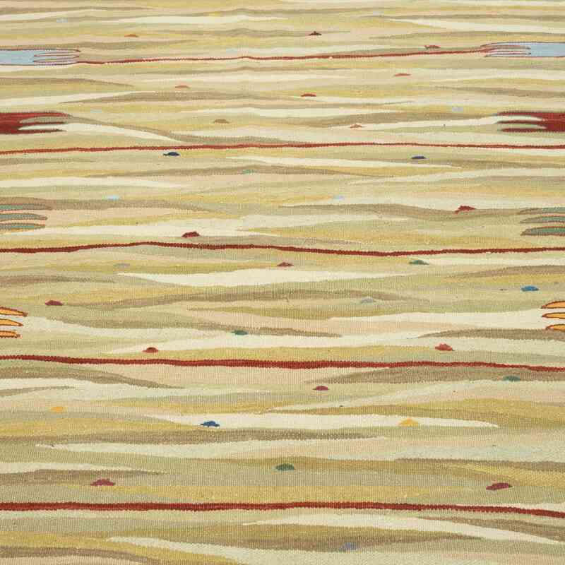 Beige New Handwoven Turkish Kilim Rug - 4' 1" x 6'  (49" x 72") - K0052313