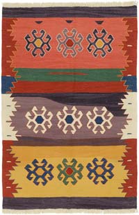 Multicolor New Handwoven Turkish Kilim Rug - 4' 1" x 6' 1" (49" x 73")